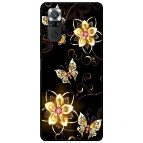 Husa personalizata tip carcasa HQPrint pentru Xiaomi Redmi Note 10 Pro Max, model Butterfly 5, multicolor, S1D1M0042