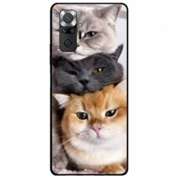 Husa personalizata tip carcasa HQPrint pentru Xiaomi Redmi Note 10 Pro Max, model Cats, multicolor, S1D1M0116