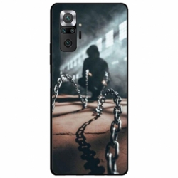 Husa personalizata tip carcasa HQPrint pentru Xiaomi Redmi Note 10, model Chain Man, multicolor, S1D1M0296