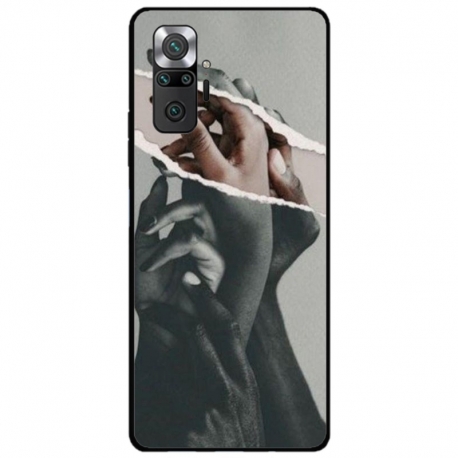 Husa personalizata tip carcasa HQPrint pentru Xiaomi Redmi Note 10, model Black and White Hands, multicolor, S1D1M0300