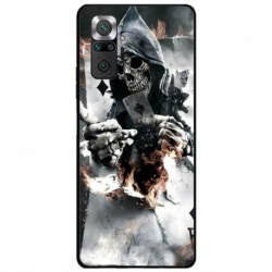 Husa personalizata tip carcasa HQPrint pentru Xiaomi Redmi Note 10, model Skeleton Cards, multicolor, S1D1M0301