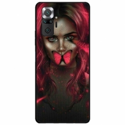 Husa personalizata tip carcasa HQPrint pentru Xiaomi Redmi Note 10, model Butterfly Mouth 2, multicolor, S1D1M0352