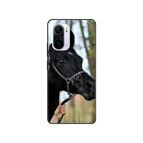 Husa personalizata tip carcasa HQPrint pentru Xiaomi Redmi 11T, model Black Horse, multicolor, S1D1M0019