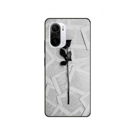 Husa personalizata tip carcasa HQPrint pentru Xiaomi Redmi 11T, model Black Rose, multicolor, S1D1M0021