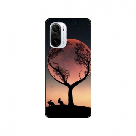Husa personalizata tip carcasa HQPrint pentru Xiaomi Redmi 11T, model Moon Tree, multicolor, S1D1M0068