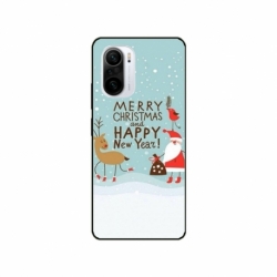 Husa personalizata tip carcasa HQPrint pentru Xiaomi Poco F3, model Happy Christmas and New Year, multicolor, S1D1M0047