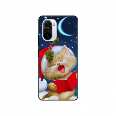 Husa personalizata tip carcasa HQPrint pentru Xiaomi Poco F3, model Christmas Cat, multicolor, S1D1M0048