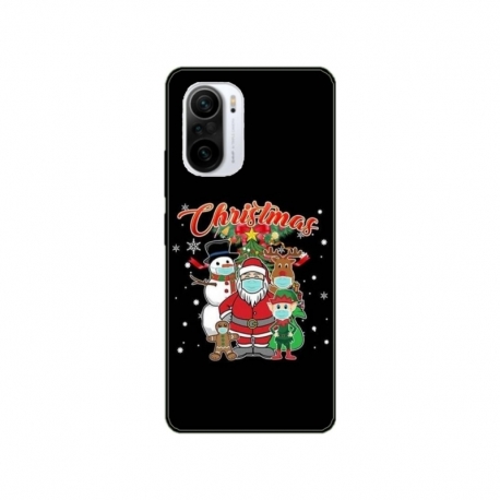 Husa personalizata tip carcasa HQPrint pentru Xiaomi Poco F3, model Covid Christmas, multicolor, S1D1M0054