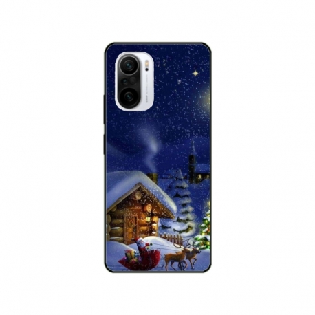 Husa personalizata tip carcasa HQPrint pentru Xiaomi Poco F3, model Christmas Cottage, multicolor, S1D1M0059