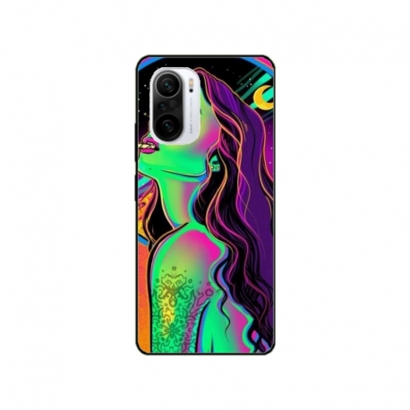 Husa personalizata tip carcasa HQPrint pentru Xiaomi Poco F3, model Colorful Girl, multicolor, S1D1M0249