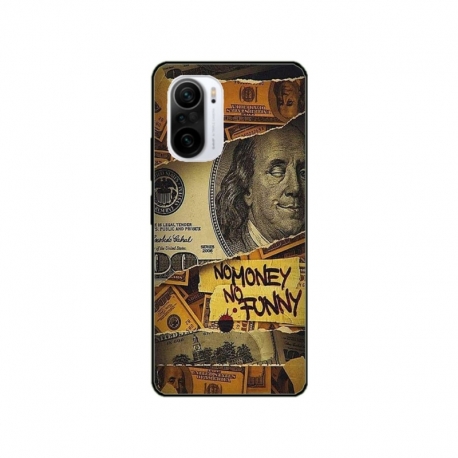 Husa personalizata tip carcasa HQPrint pentru Xiaomi Poco F3, model No Money No Funny, multicolor, S1D1M0262