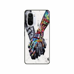 Husa personalizata tip carcasa HQPrint pentru Xiaomi Poco F3, model Abstract Holding, multicolor, S1D1M0271