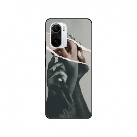 Husa personalizata tip carcasa HQPrint pentru Xiaomi Poco F3, model Black and White Hands, multicolor, S1D1M0300