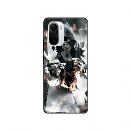 Husa personalizata tip carcasa HQPrint pentru Xiaomi Poco F3, model Skeleton Cards, multicolor, S1D1M0301