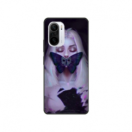 Husa personalizata tip carcasa HQPrint pentru Xiaomi Poco F3, model Butterfly Mouth 1, multicolor, S1D1M0351