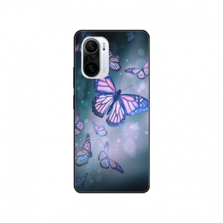 Husa personalizata tip carcasa HQPrint pentru Xiaomi Redmi 11T Pro, model Butterfly 1, multicolor, S1D1M0028