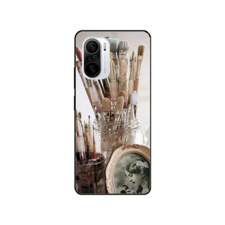 Husa personalizata tip carcasa HQPrint pentru Xiaomi Redmi 11T Pro, model Brush, multicolor, S1D1M0282