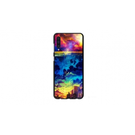 Husa personalizata tip carcasa HQPrint pentru Xiaomi Mi 9 Lite, model Abstract City, multicolor, S1D1M0263