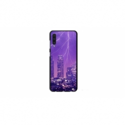 Husa personalizata tip carcasa HQPrint pentru Xiaomi Mi 9 Lite, model Purple Lightning, multicolor, S1D1M0354