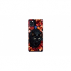 Husa personalizata tip carcasa HQPrint pentru Samsung Galaxy A21S, model Black Cat 3, multicolor, S1D1M0017