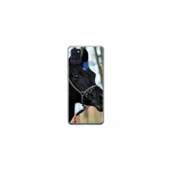 Husa personalizata tip carcasa HQPrint pentru Samsung Galaxy A21S, model Black Horse, multicolor, S1D1M0019