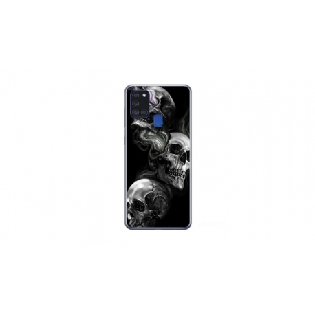 Husa personalizata tip carcasa HQPrint pentru Samsung Galaxy A21S, model Skulls, multicolor, S1D1M0032