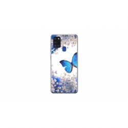 Husa personalizata tip carcasa HQPrint pentru Samsung Galaxy A21S, model Butterfly 4, multicolor, S1D1M0041