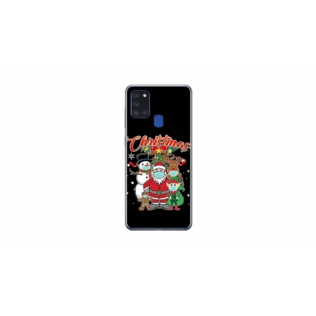Husa personalizata tip carcasa HQPrint pentru Samsung Galaxy A21S, model Covid Christmas, multicolor, S1D1M0054