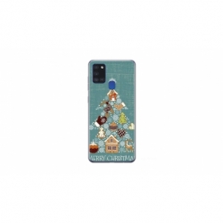 Husa personalizata tip carcasa HQPrint pentru Samsung Galaxy A21S, model Merry Christmas 1, multicolor, S1D1M0056