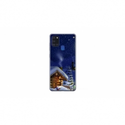 Husa personalizata tip carcasa HQPrint pentru Samsung Galaxy A21S, model Christmas Cottage, multicolor, S1D1M0059