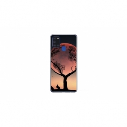 Husa personalizata tip carcasa HQPrint pentru Samsung Galaxy A21S, model Moon Tree, multicolor, S1D1M0068