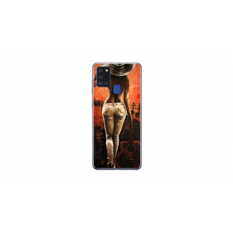Husa personalizata tip carcasa HQPrint pentru Samsung Galaxy A21S, model Sexy Lady, multicolor, S1D1M0113