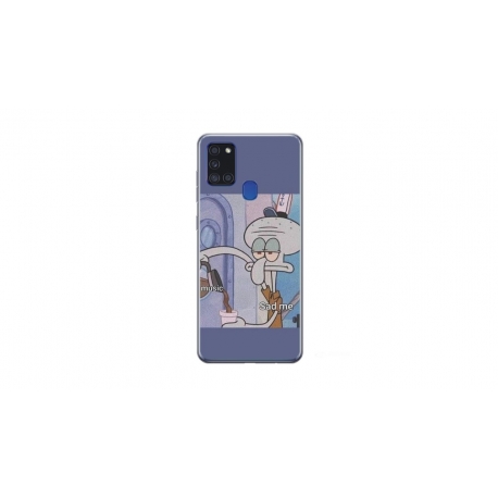 Husa personalizata tip carcasa HQPrint pentru Samsung Galaxy A21S, model Squidward 1, multicolor, S1D1M0161