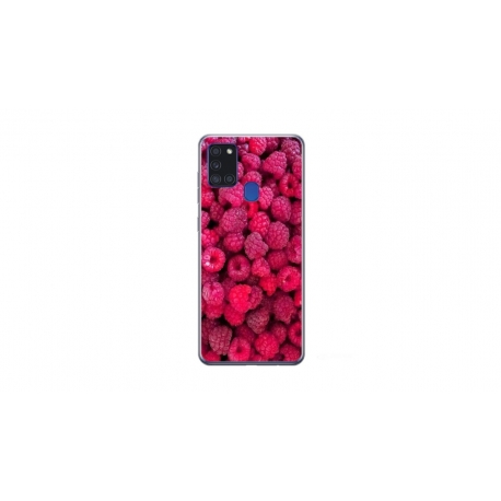 Husa personalizata tip carcasa HQPrint pentru Samsung Galaxy A21S, model Zmeura, multicolor, S1D1M0234