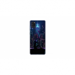 Husa personalizata tip carcasa HQPrint pentru Samsung Galaxy A21S, model Neon City, multicolor, S1D1M0260