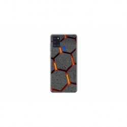Husa personalizata tip carcasa HQPrint pentru Samsung Galaxy A21S, model Lava Hex, multicolor, S1D1M0265