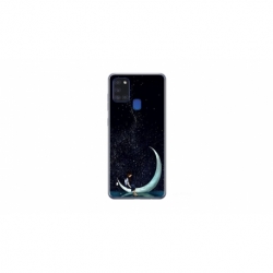 Husa personalizata tip carcasa HQPrint pentru Samsung Galaxy A21S, model Moon Fishing, multicolor, S1D1M0270