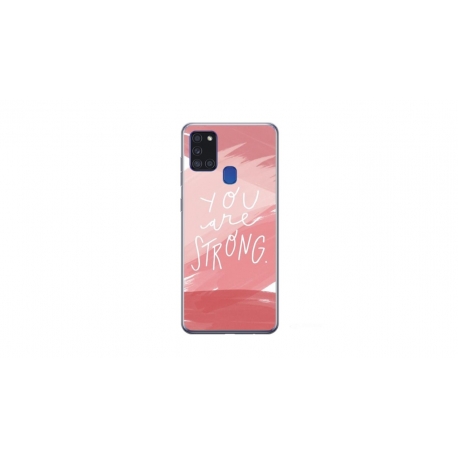 Husa personalizata tip carcasa HQPrint pentru Samsung Galaxy A21S, model You are Strong, multicolor, S1D1M0275