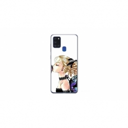 Husa personalizata tip carcasa HQPrint pentru Samsung Galaxy A21S, model Butterfly Fairy, multicolor, S1D1M0294