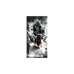 Husa personalizata tip carcasa HQPrint pentru Samsung Galaxy A21S, model Skeleton Cards, multicolor, S1D1M0301