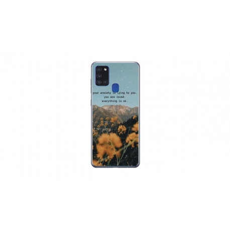 Husa personalizata tip carcasa HQPrint pentru Samsung Galaxy A21S, model Quote 1, multicolor, S1D1M0306