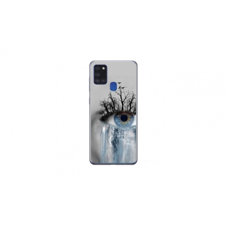 Husa personalizata tip carcasa HQPrint pentru Samsung Galaxy A21S, model Teary Eye, multicolor, S1D1M0307