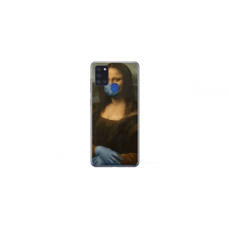 Husa personalizata tip carcasa HQPrint pentru Samsung Galaxy A21S, model Covid Mona Lisa, multicolor, S1D1M0327