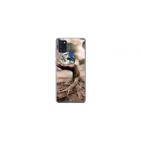 Husa personalizata tip carcasa HQPrint pentru Samsung Galaxy A21S, model Abstract 4, multicolor, S1D1M0339