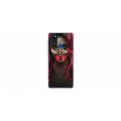 Husa personalizata tip carcasa HQPrint pentru Samsung Galaxy A21S, model Butterfly Mouth 2, multicolor, S1D1M0352