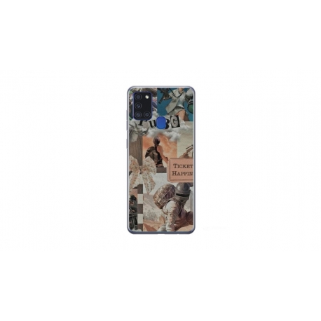 Husa personalizata tip carcasa HQPrint pentru Samsung Galaxy A21S, model PUBG 2, multicolor, S1D1M0363