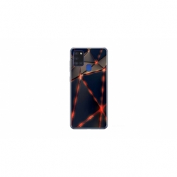 Husa personalizata tip carcasa HQPrint pentru Samsung Galaxy A21S, model Lava Triangles, multicolor, S1D1M0367