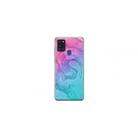 Husa personalizata tip carcasa HQPrint pentru Samsung Galaxy A21S, model Colorful Mess, multicolor, S1D1M0374