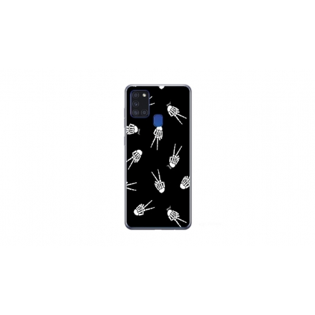 Husa personalizata tip carcasa HQPrint pentru Samsung Galaxy A21S, model OK Skelly, multicolor, S1D1M0388