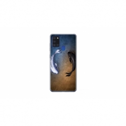 Husa personalizata tip carcasa HQPrint pentru Samsung Galaxy A21S, model Ying and Yang Fish, multicolor, S1D1M0390